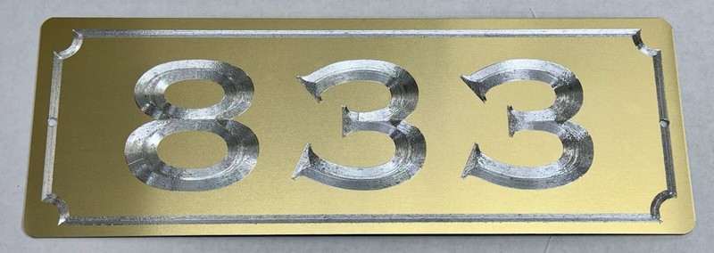 House Number Numbers Street Address Gold Metal Sign 14×5 Diamond Etched Plaque