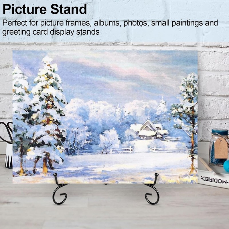Versatile 2 Pack 8 Inch Metal Frame Holders - Foldable Design for Art & Photos gallery