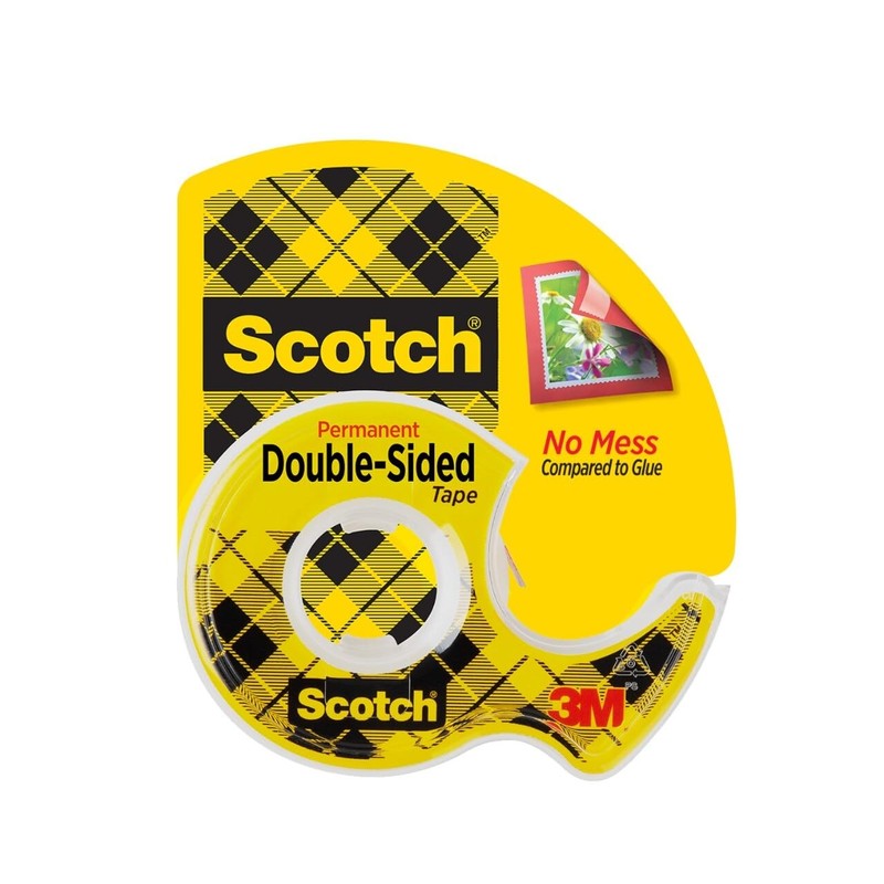 Scotch Double Sided Tape with Dispenser, 1/2 x 250 in, Transparent