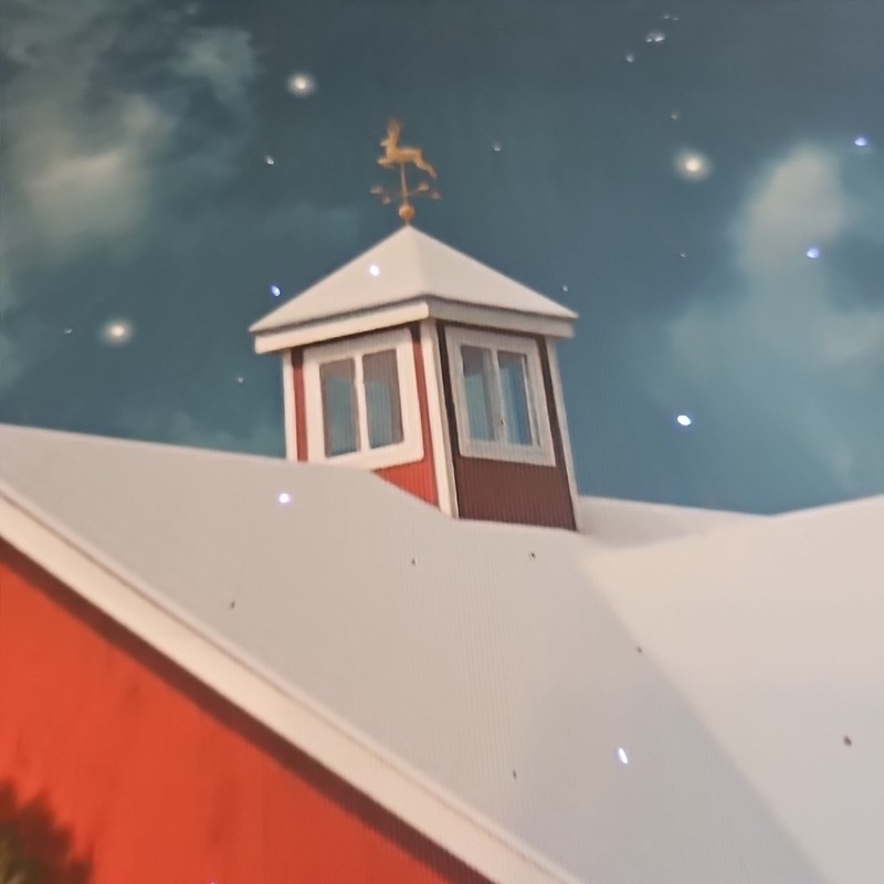 Winter Scene Red Barn"Lights Up"Canvas 18x 24" Works! 3AA Batteries Not Included gallery