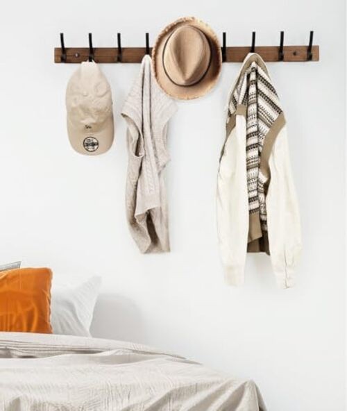 Optish Coat Rack Wall Mount6.5 Inches Wood Coat Hooks, Wall Hooks for 1 Brown gallery