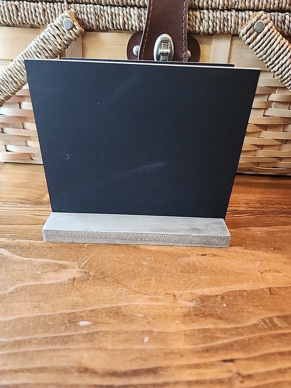 Mini Tabletop Chalkboard Signs with Vintage Style Wood Base Stands 6.5″ X 6″