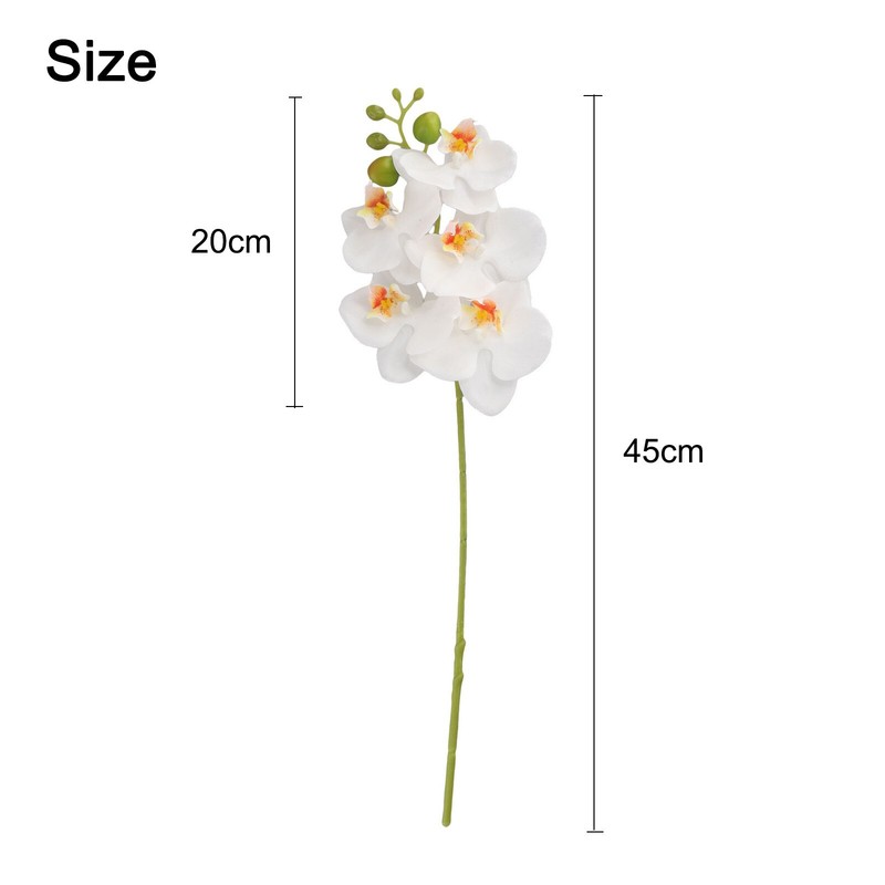 Delicate 17 7 inch Artificial Orchid Flowers Set of 4 Phalaenopsis Stems gallery