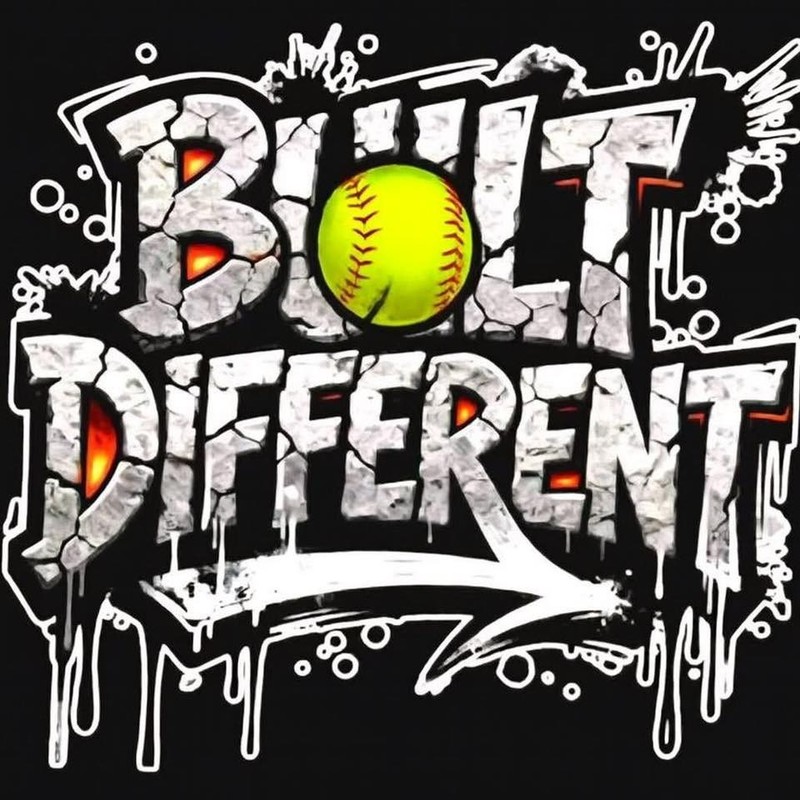 Built Different Softball Sticker Decal Laptop Wall Mirror Cup Tumblr Locker Bin gallery