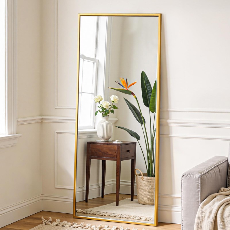 Olixis Gold Full Length Mirror 60X16 For Bedroom Full Body Mirror Stand Hanging
