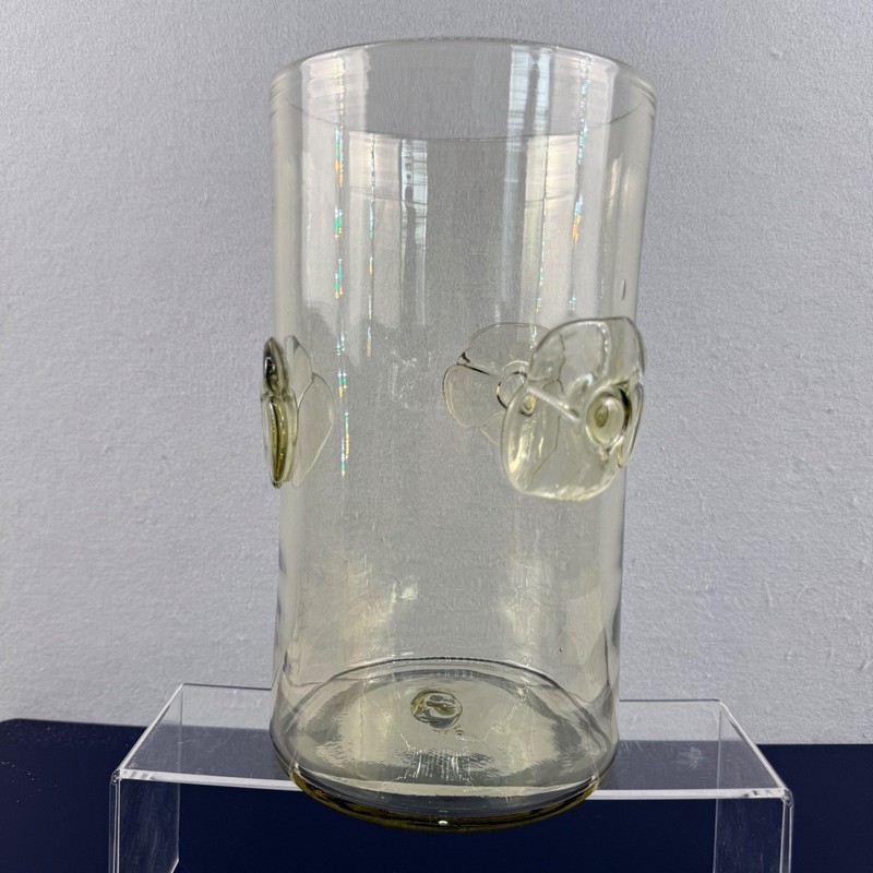 HTF Blenko Pre-Designer 422M Wild Rose Beaker Vase Marine Crystal gallery