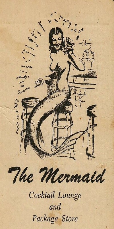 Mermaid Cocktail Lounge Ad Metal Sign FREE SHIPPING Vintage Bar Pub Decor