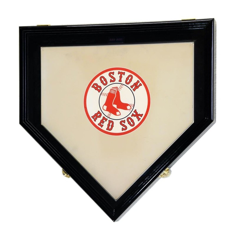 Baseball Home Plate Display Case Full Size Black MLB Holder Wood Cabinet Frame