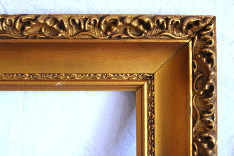 VINTAGE FITS 8 X 10 GOLD GILT PICTURE FRAME WOOD FINE ART VICTORIAN ORNATE DEEP gallery