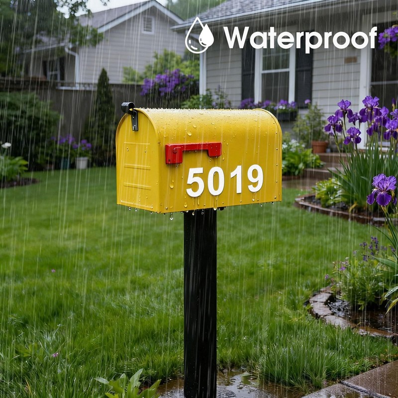 Lacasa 50 PCS 3 Inch Reflective Mailbox Numbers for Outside, 5 Sets Self Adhe... gallery