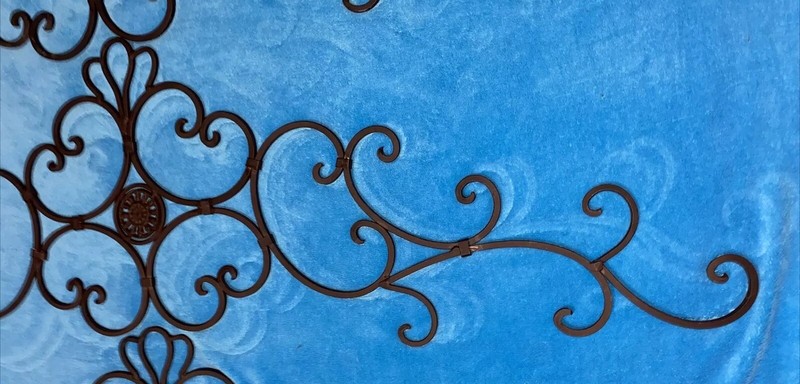 Cast Wrought Iron Floral Metal Ornamental 50.5”Door Window Topper Heavy Wall Art gallery