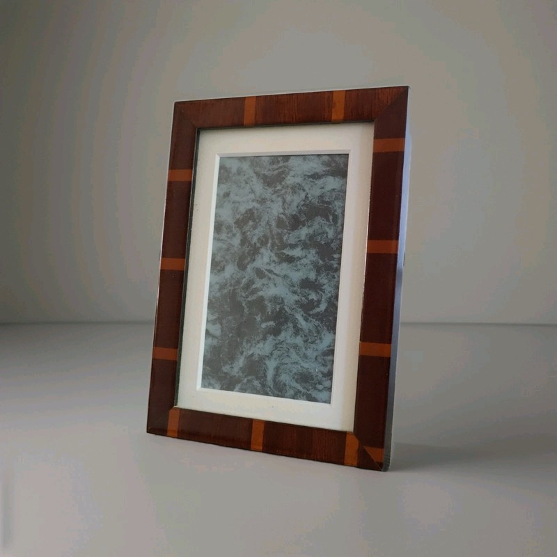 EMDÉ Photo Frame 12,5 x 17,5 cm Brown Wood Marquetry Made in France