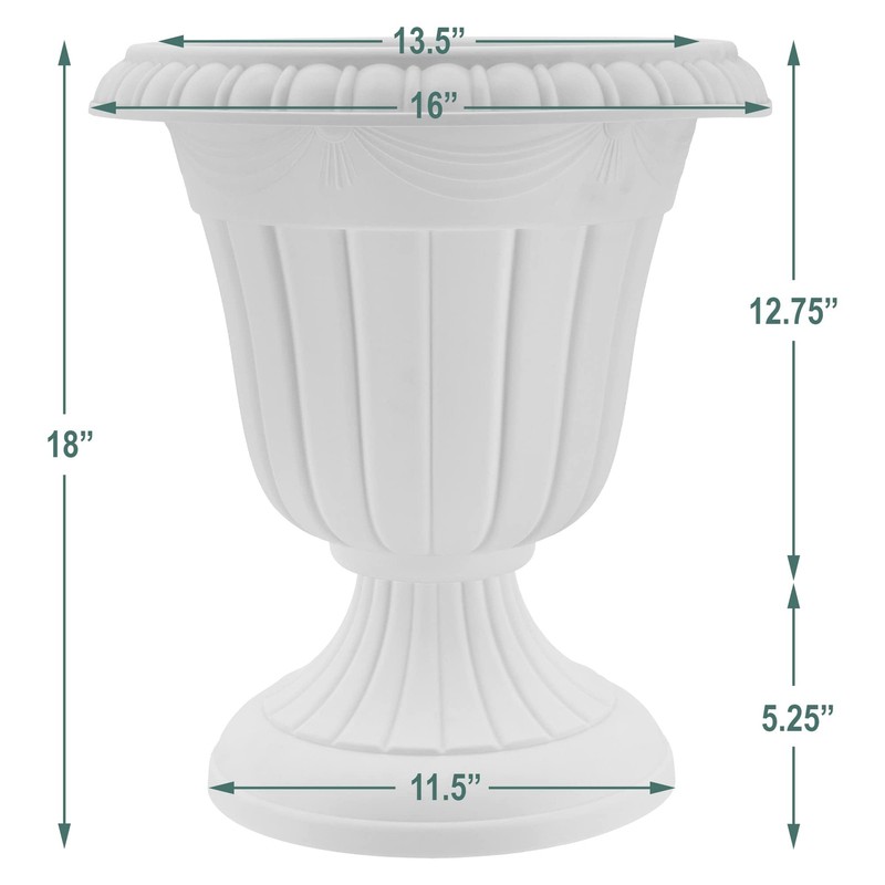Arcadia Garden Products PL00BK Classic Traditional Plastic 16" x 18", Black gallery