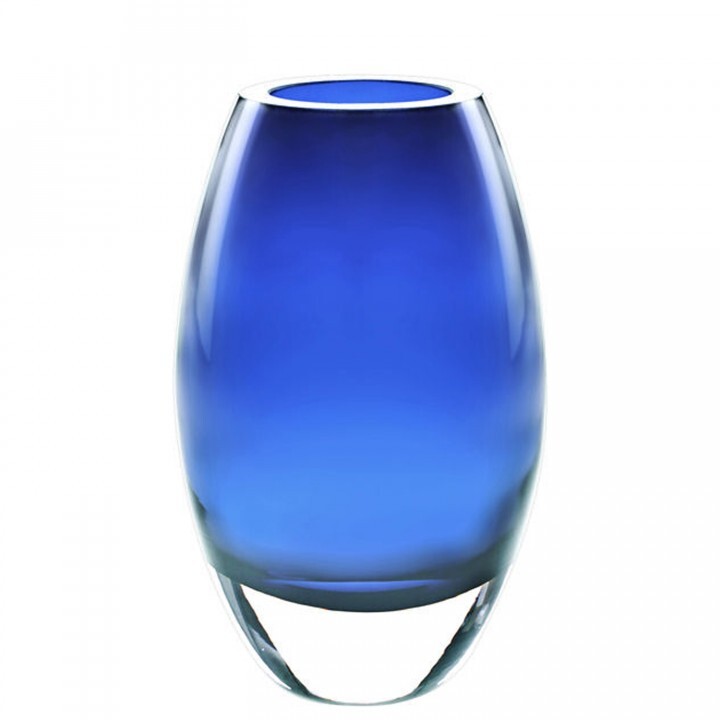 Badash 290578 Radiant Crystal 9″ Mouth-Blown Crystal Vase in Midnight Blue