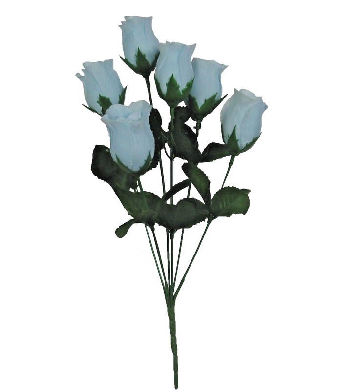 (Pack 12) 72 Pastel Light Blue Rose 14″ Bush Silk Flower Home In/Outdoor Decor