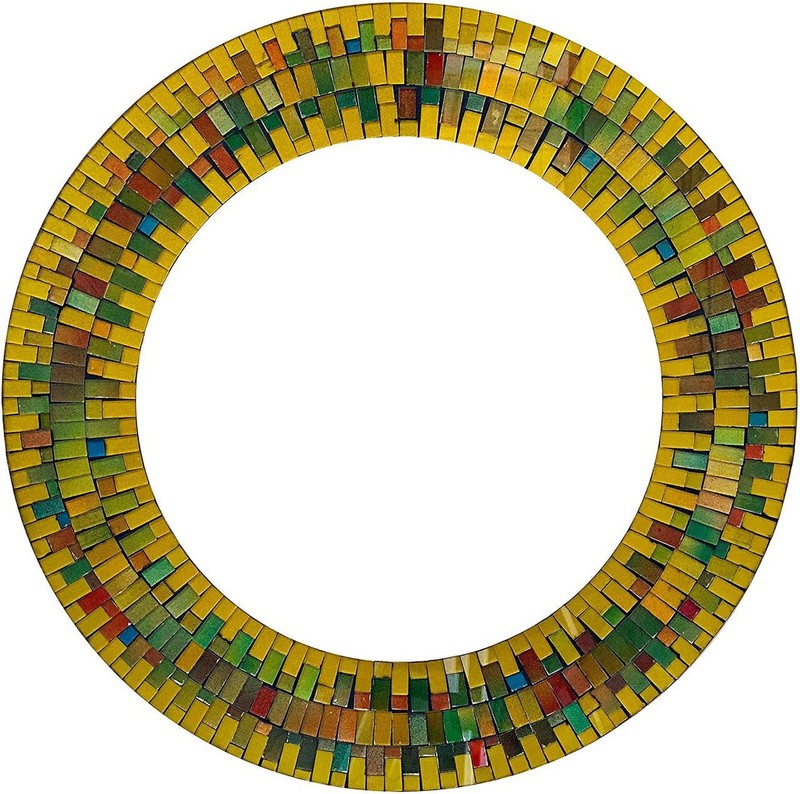 Zorigs Mirror Wall Art Décor – Handcrafted Decorative Wall Mirror, Gold, Navy Bl