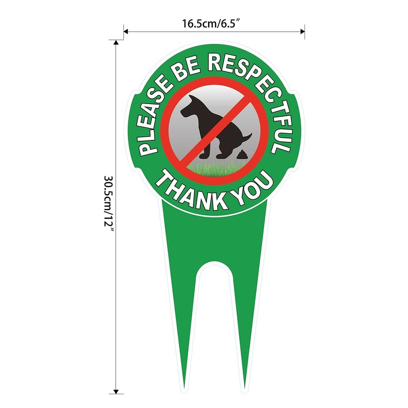 2 Pack No Poop Dog Sign With Stake 12" x 6",Double Sided No Pooping Dog Sign ... gallery