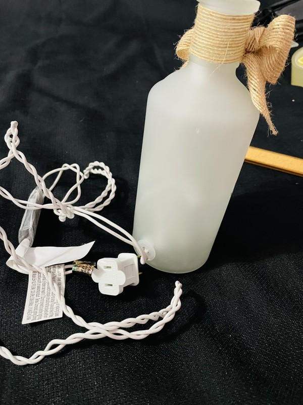 2-Frosted Glass Bottle Nightlights New In Box Never Used 8” 5ft Cord gallery