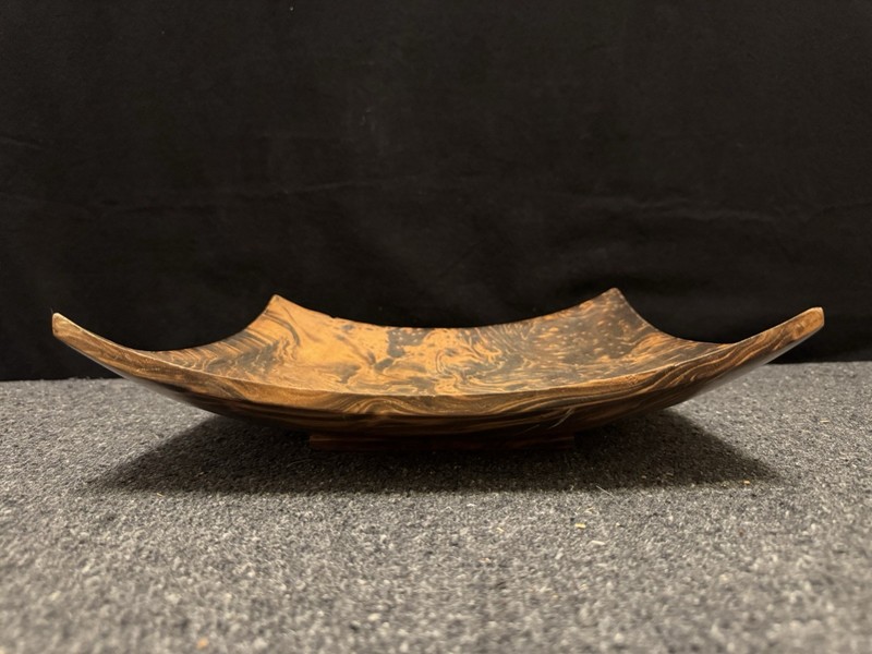 Square Shaped Mango Tree Wood With Dark Stain Serving Dish Fruit Bowl - 11.75” gallery