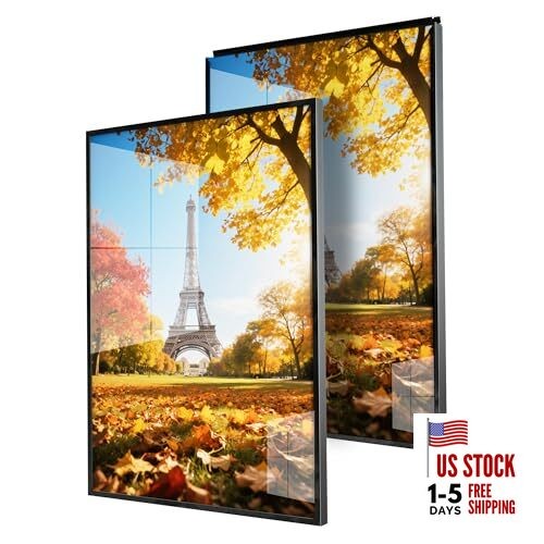 16×24 Inch Black Poster Frame, Set of 2, Plexiglass Snap 16×24-2pcs black