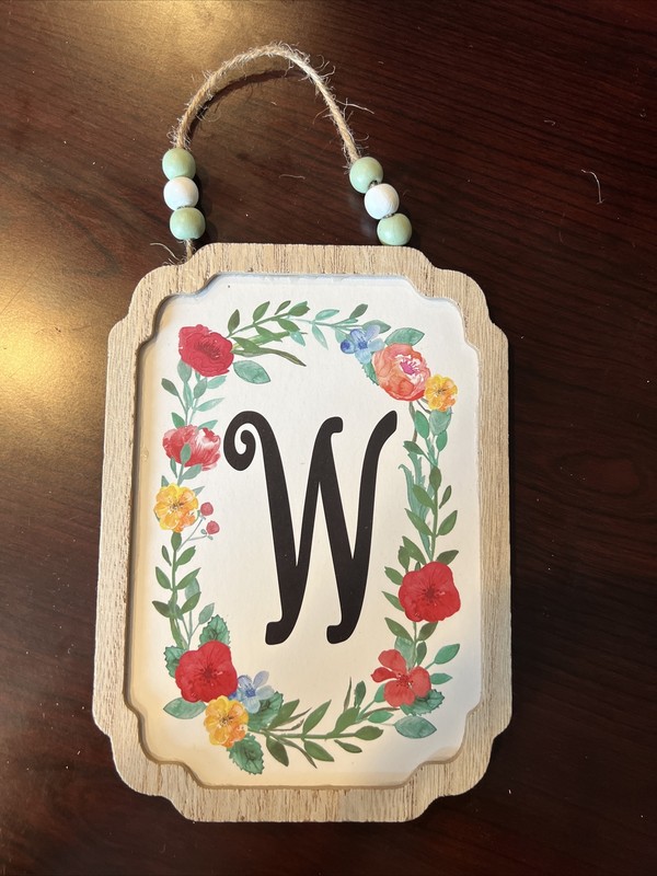 old east main monogram Floral Sign letter “W”- NEW