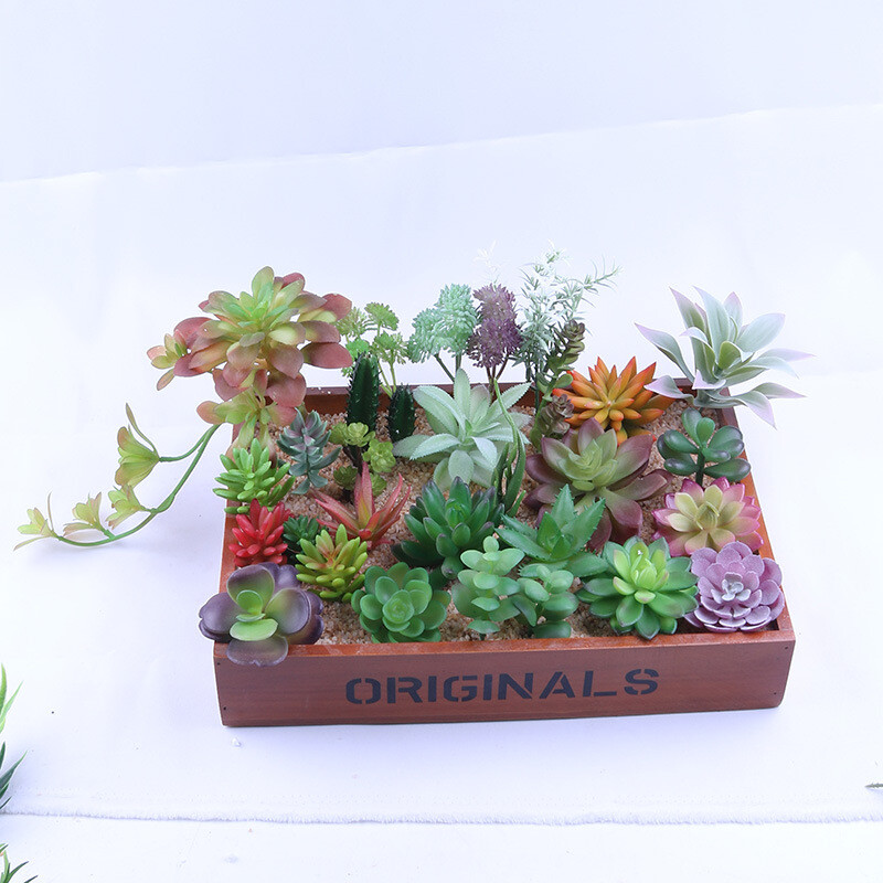 18 pcs PK Artificial Color Succulent Plants Unpotted Fake Lotus Plant Home Decor gallery