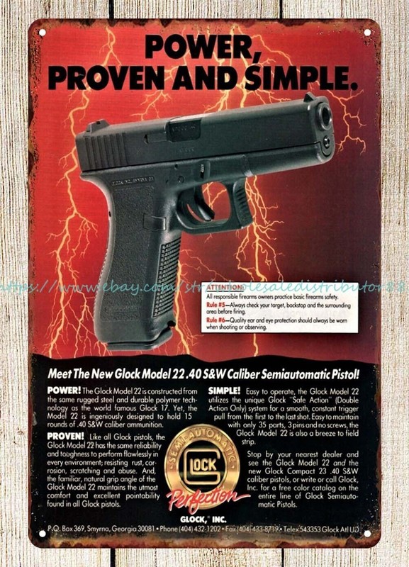 power proven and simple firearm gun metal tin sign wall decor stores plaque