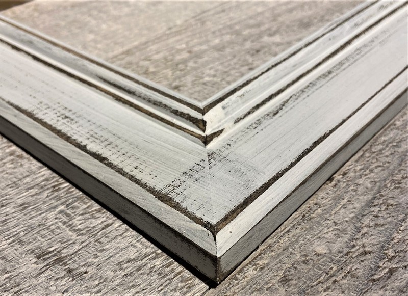 F003-400 1-3/4" Cotton Distressed Wood Picture Frame gallery