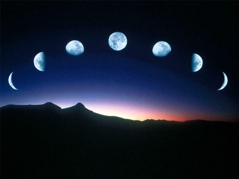 PHASES OF THE MOON GLOSSY POSTER PICTURE PHOTO full crescent stars space cool 67