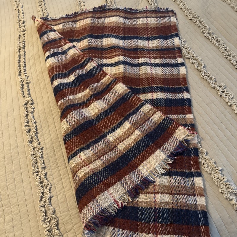 44x64 Vintage The Log Cabin brand Wool blanket/throw Made in Wales. Multicolor gallery
