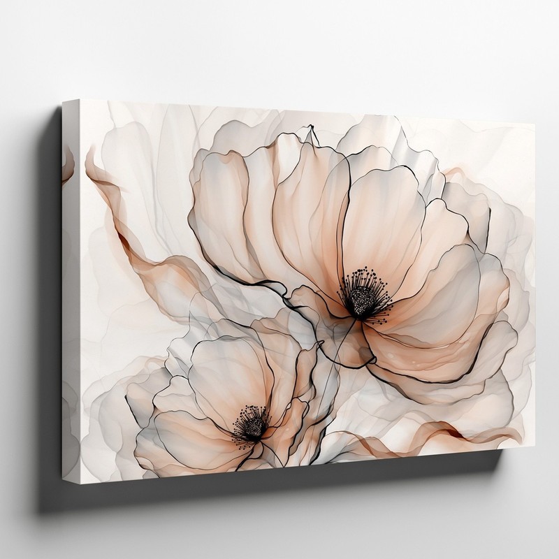 In A Serene And Dreamlike Composition, Two Large, Translucent Flowers Wall Art