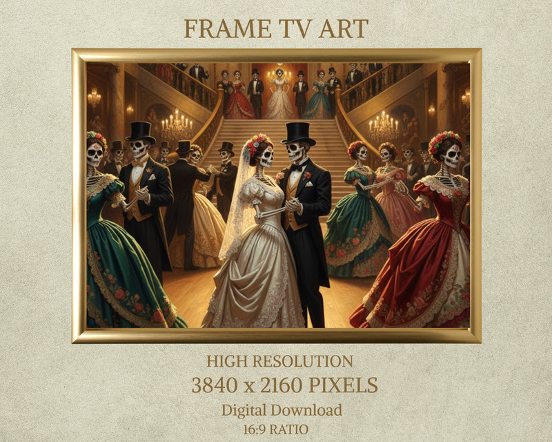 El Dia de los Muertos | Fall TV Frame Art | Digital Download | Halloween