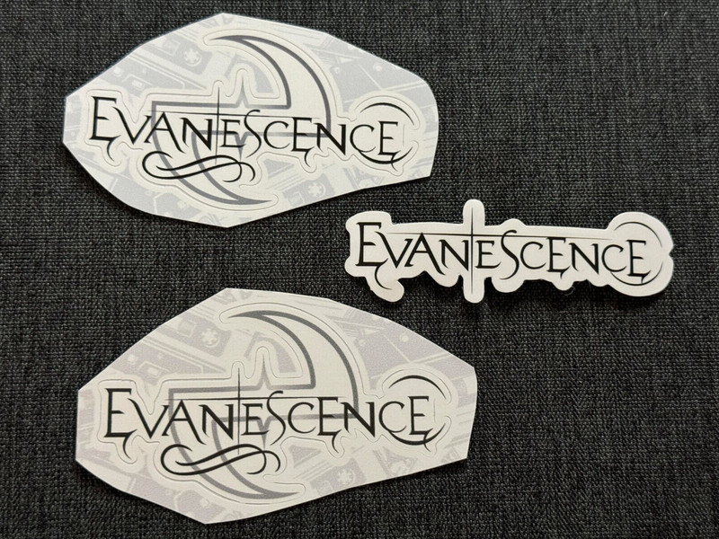 Lot of (3) EVANESCENCE 1″ to 3 1/4″ Band STICKERS Black White FAST! FREE SHIP!