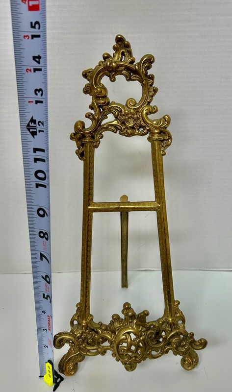 Vintage Brass Rococo Style Table Top Art Easel gallery