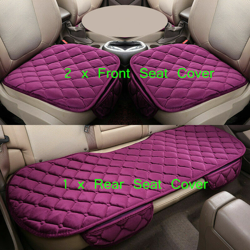 Front or Rear Car Seat Covers Velvet Plush Pad Rhombus Mat Chair Cushions Modern