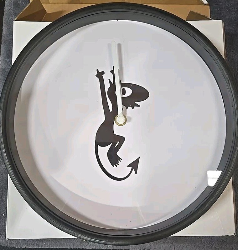 Luci From Disenchantment 10-1/4 In Wall Clock In White And Black W/O Numbers NIB gallery