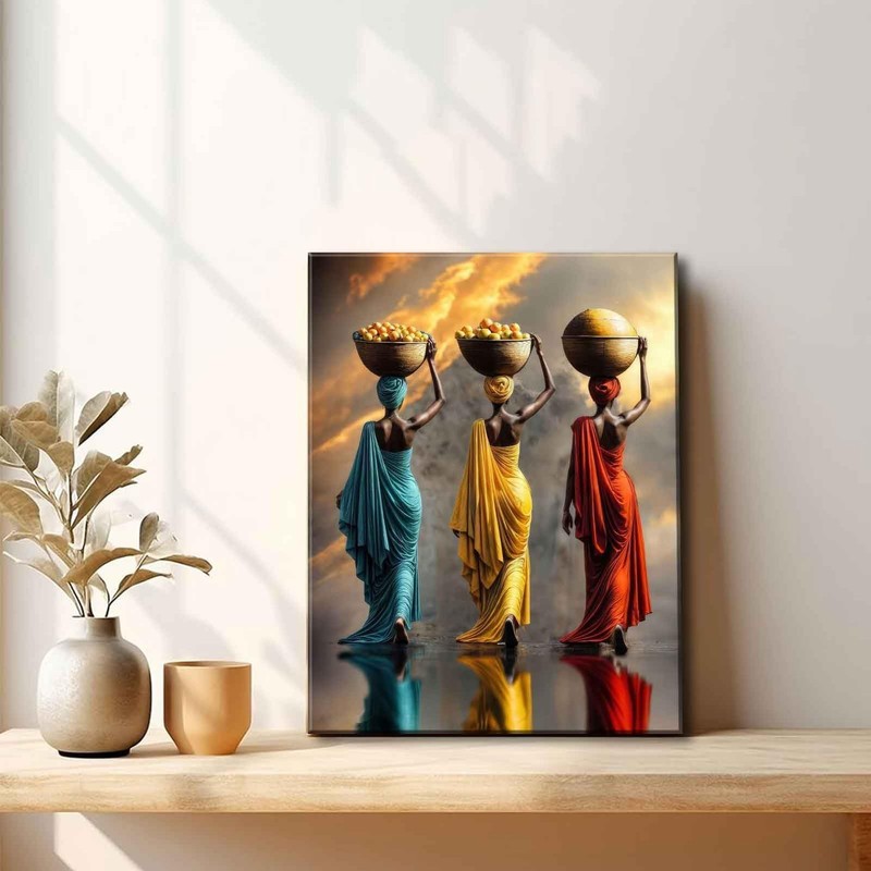Black Girl Canvas Wall Art African American Woman painting Decor Pictures Ret... gallery