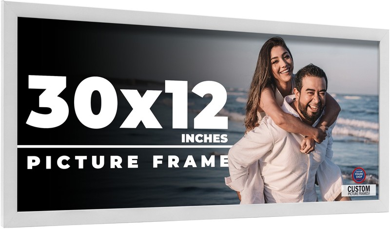 30×12 Frame White Wood Picture Photo Frame with UV Acrylic and Acid Free Backing