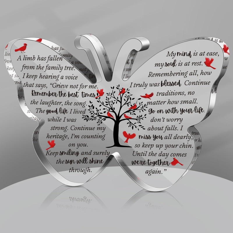 Karenhi 4 Inch Red Cardinal Christmas Gifts Memorial 6 x 4 Inch, Butterfly