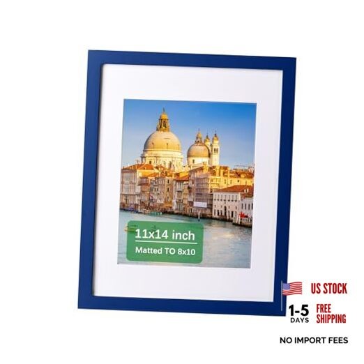 11×14 Picture Frame Solid Wood Photo Frames 11″ x 14″ ( 1 Pack ) Dark blue