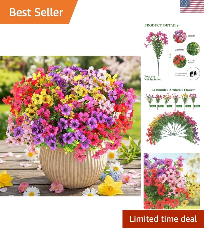 Vibrant 12 Bundle Artifical Daisy Flowers – Perfect for Garden and Home Use
