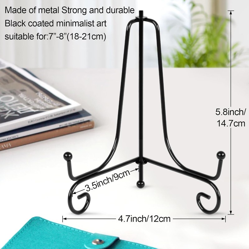 4 Pack 6 Inch Metal Display Stand Easel Plate Photo Holder for Picture Frames gallery