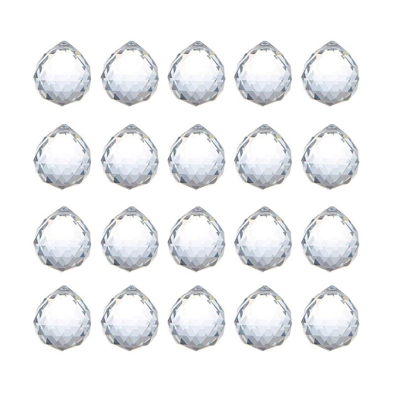 Hanobo 20mm Clear Feng Shui Crystal Ball Prisms Pendant Suncatcher Hanging Fa…