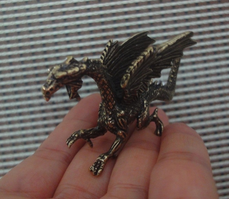 Solid Brass Figurine Copper Pterosaur Flying Dragon Statue for Home Decor gallery