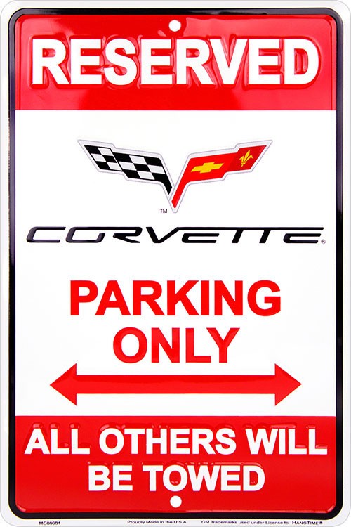 Hangtime RESERVED CORVETTE PARKING ONLY 8×12 inch Parking Sign
