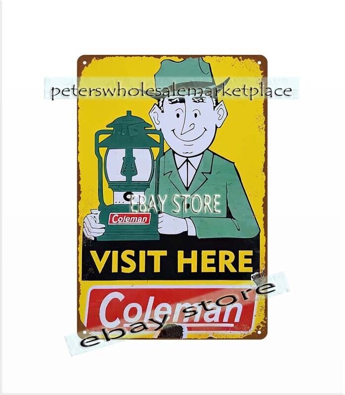 Coleman Lantern Lamp Camping metal tin sign home decor price