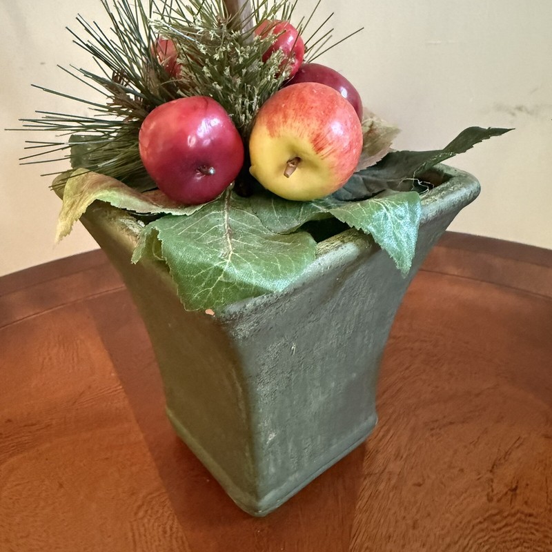 Vtg Potted Apple 21” Topiary Green Red Fruit Floral Tree French Country Decor gallery