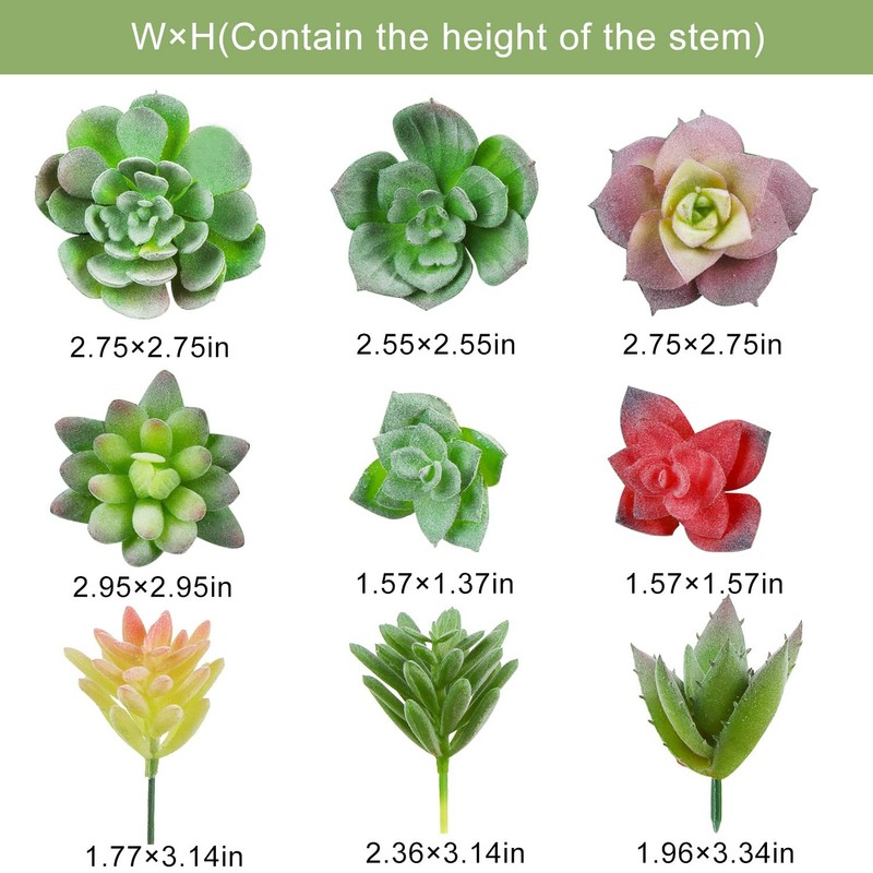 18pcs Mini Artificial Succulent Plant,Flocked Faux Succulent for Floral Wall ... gallery