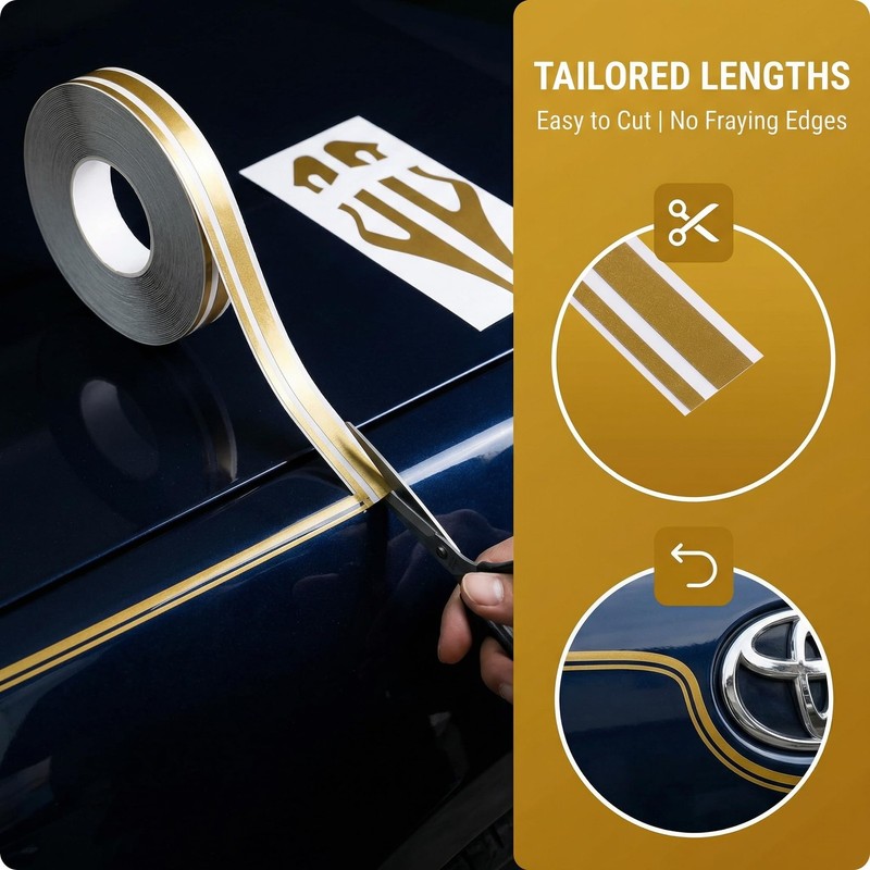 32 FT Car Body Side Stripes Auto Pinstripe Tape Decal Waistline Sticker for S... gallery