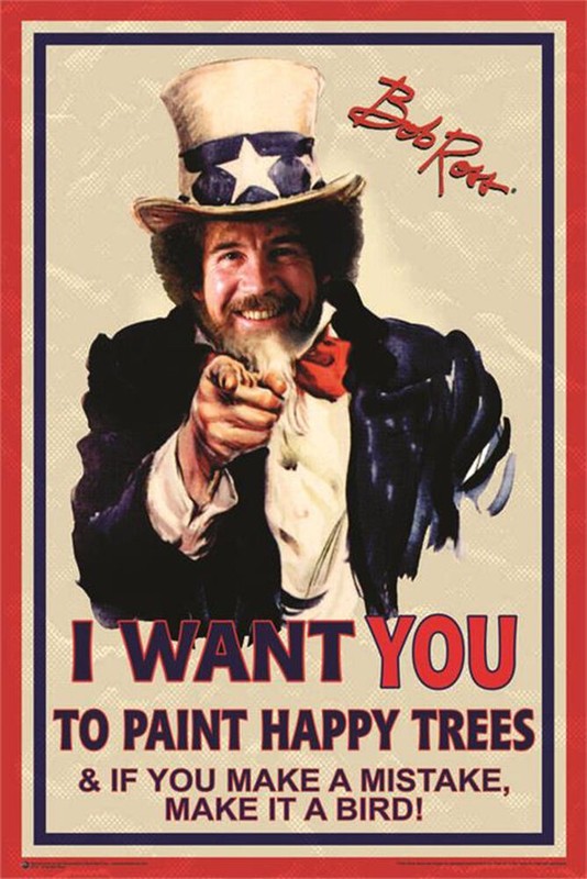 Poster Studio B – Bob Ross Uncle Sam Want You 24×36″ NEW Wall Art P3274
